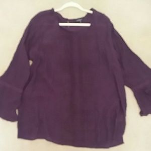 2x purple bell long sleeve blouse